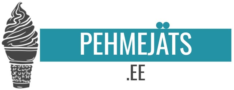 vahvlikoonuses pehme jäätis ja tekst 'pehmejats.ee'